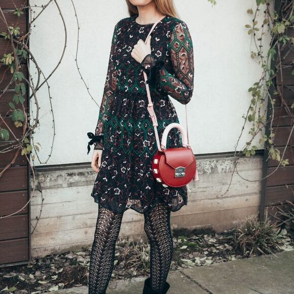 Monique Lhuillier Dresses & Skirts - ML Monique Lhuillier Vine Embroidered Dress